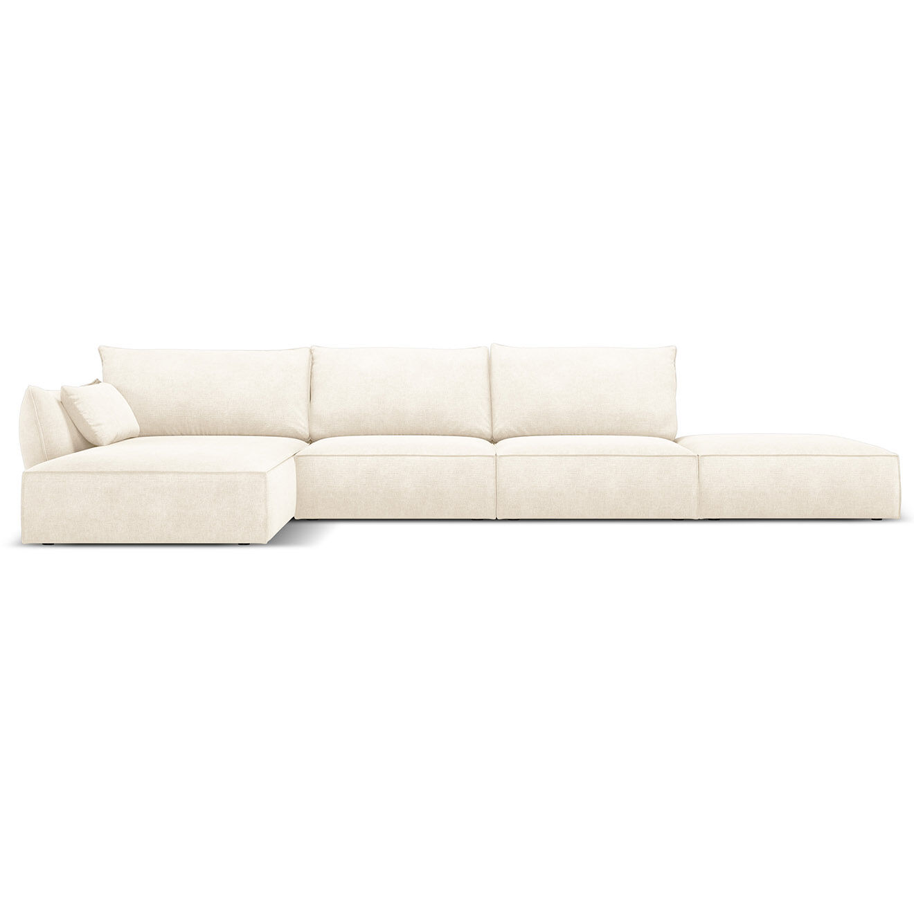 Mazzini Sofas Canapé D'Angle Gauche Vanda 5 Places 1 beige clair - 386x166x85 cm