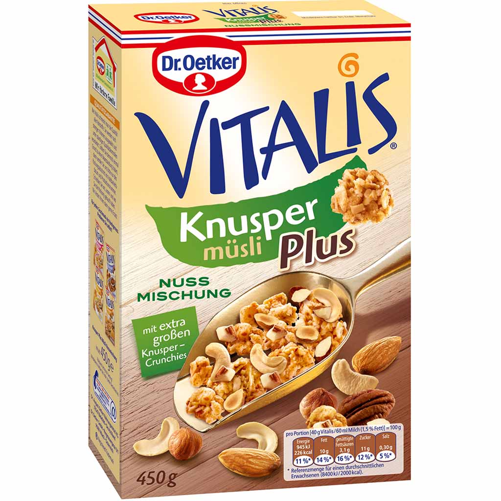 Dr.Oetker VITALIS Knusper Müsli Plus 450g MHD:30.9.25