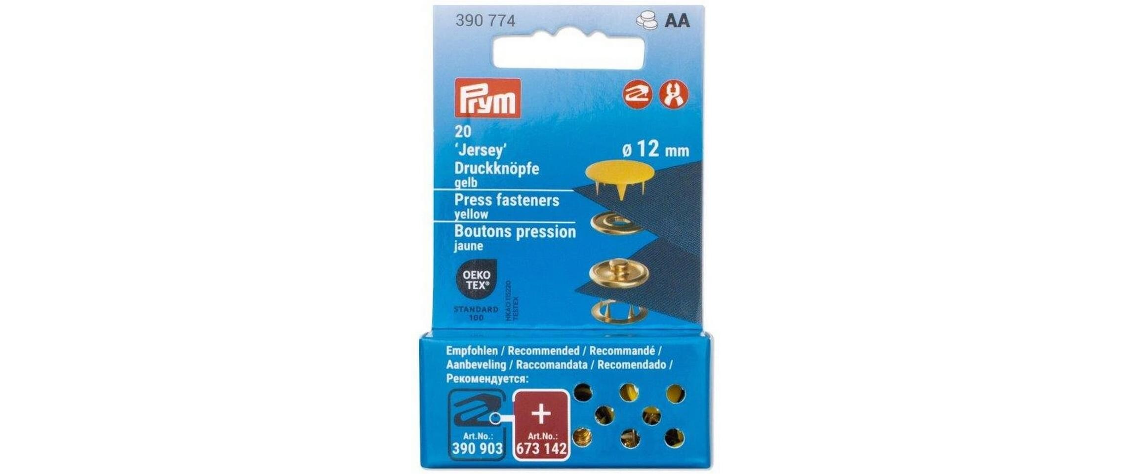 Druckknöpfe Jersey 12 mm, GelbBunt lackierte Jersey Druckknöpfe