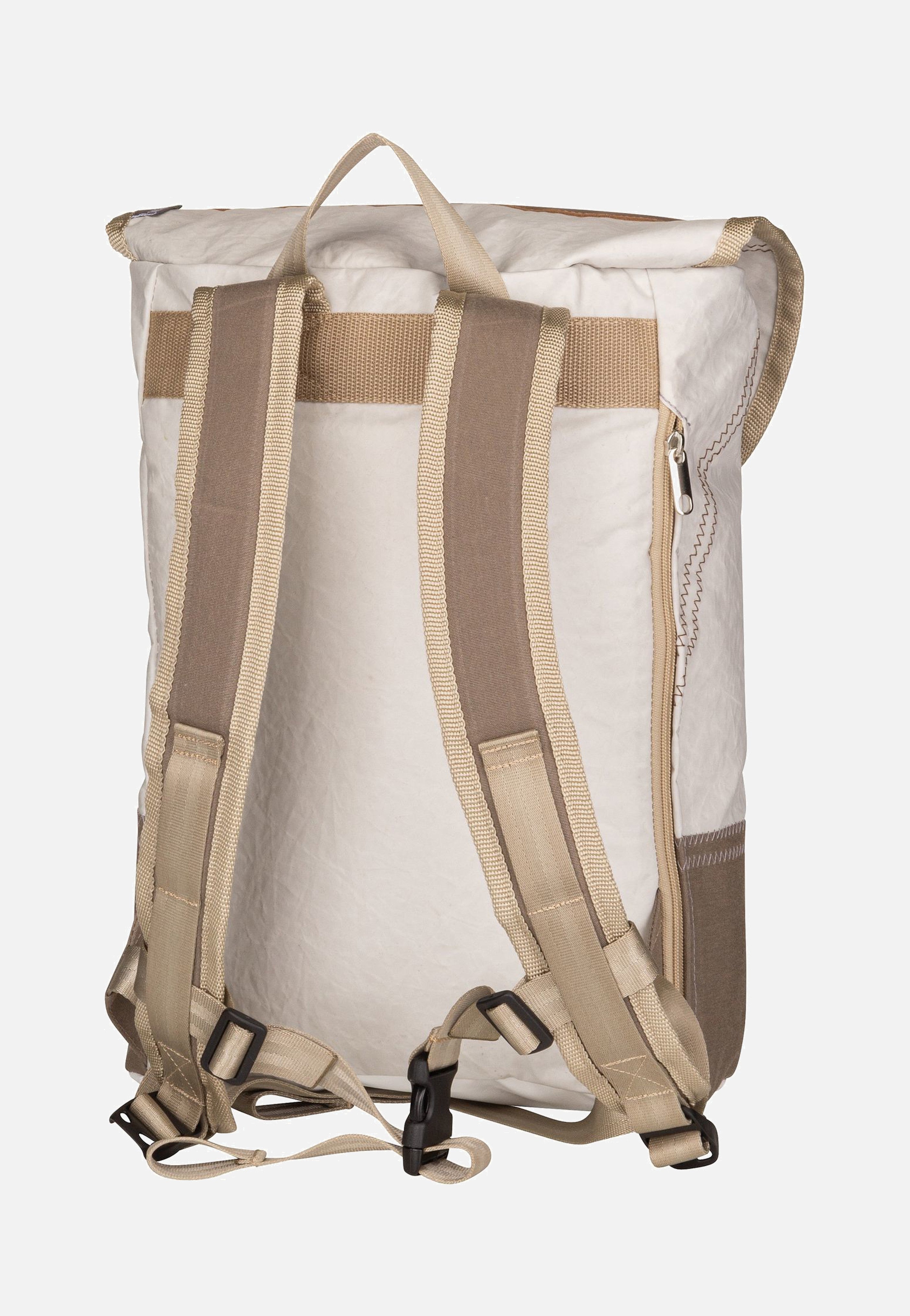 Landgang Mini Weiß/Balken Taupe - Rucksack