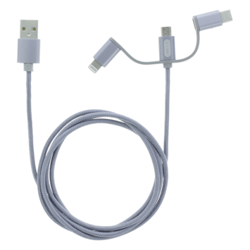 Q-link 3 in 1 multi laadkabel voor USB C, iPhone en micro USB