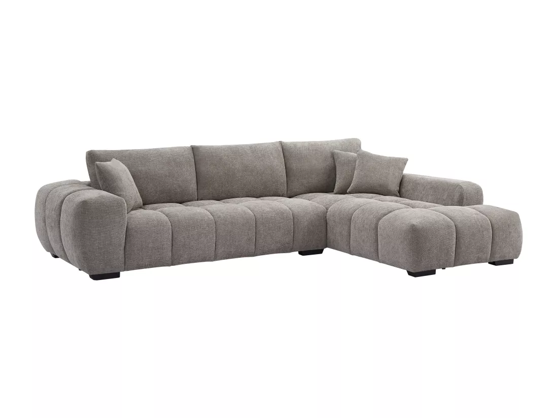 Canapé d'angle droit en tissu gris BERENIA