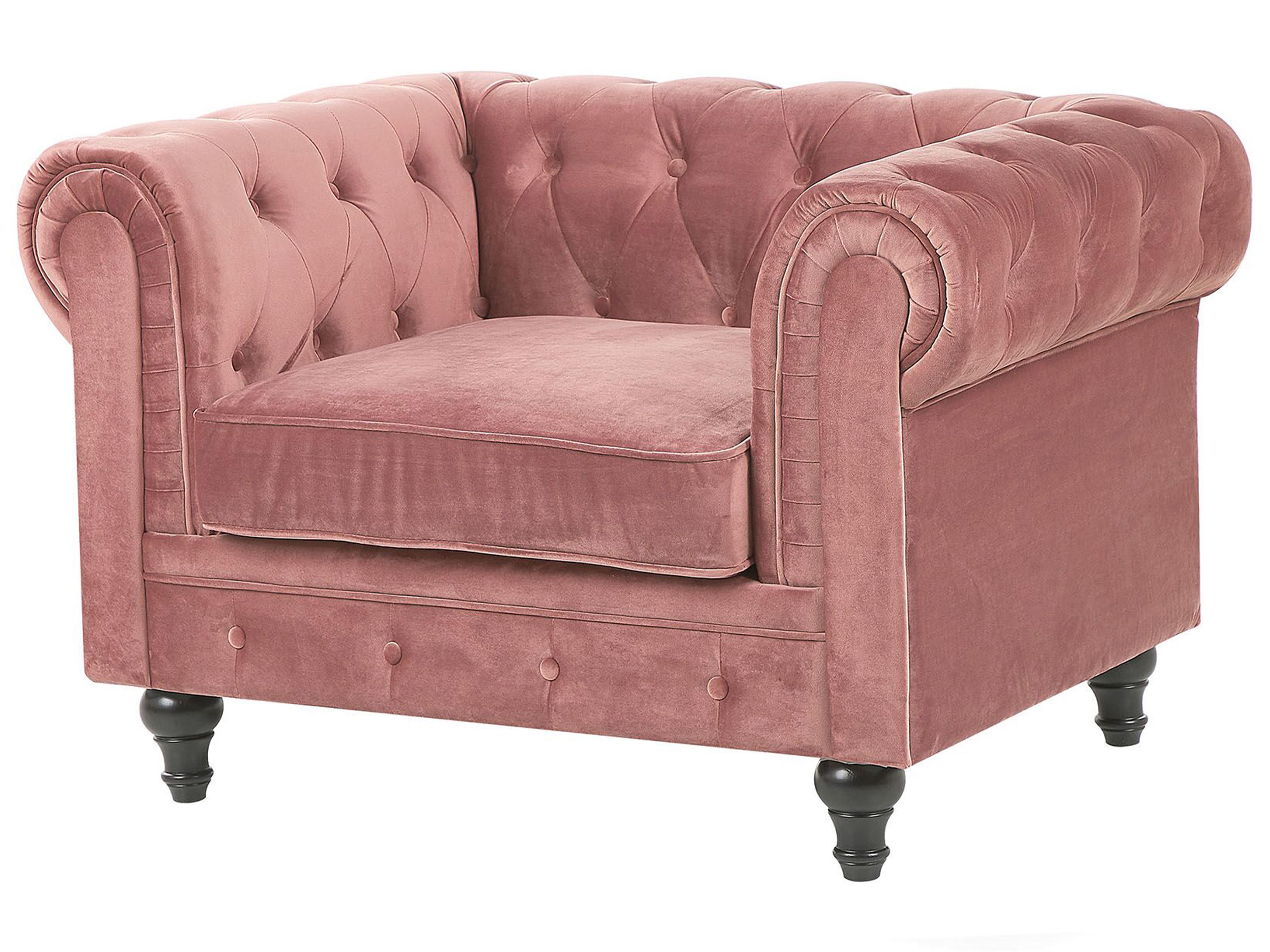 Bankenset 4-zits CHESTERFIELD Fluweel Roze