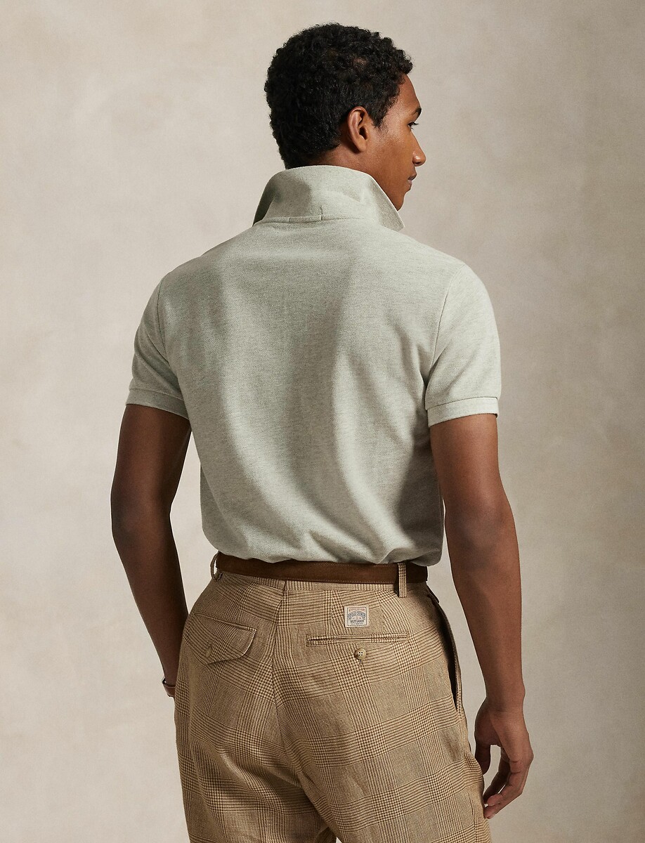POLO RALPH LAUREN<br>Camisa polo reta de algodão com bordado de jogador de pônei