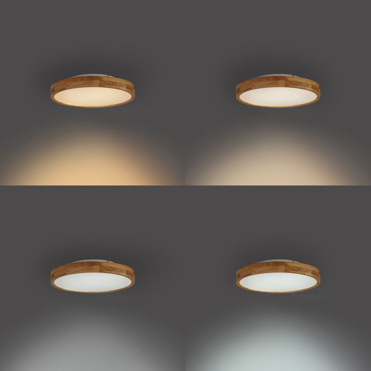 Scandinavische plafondlamp hout 50cm incl. LED dimbaar - Pecker