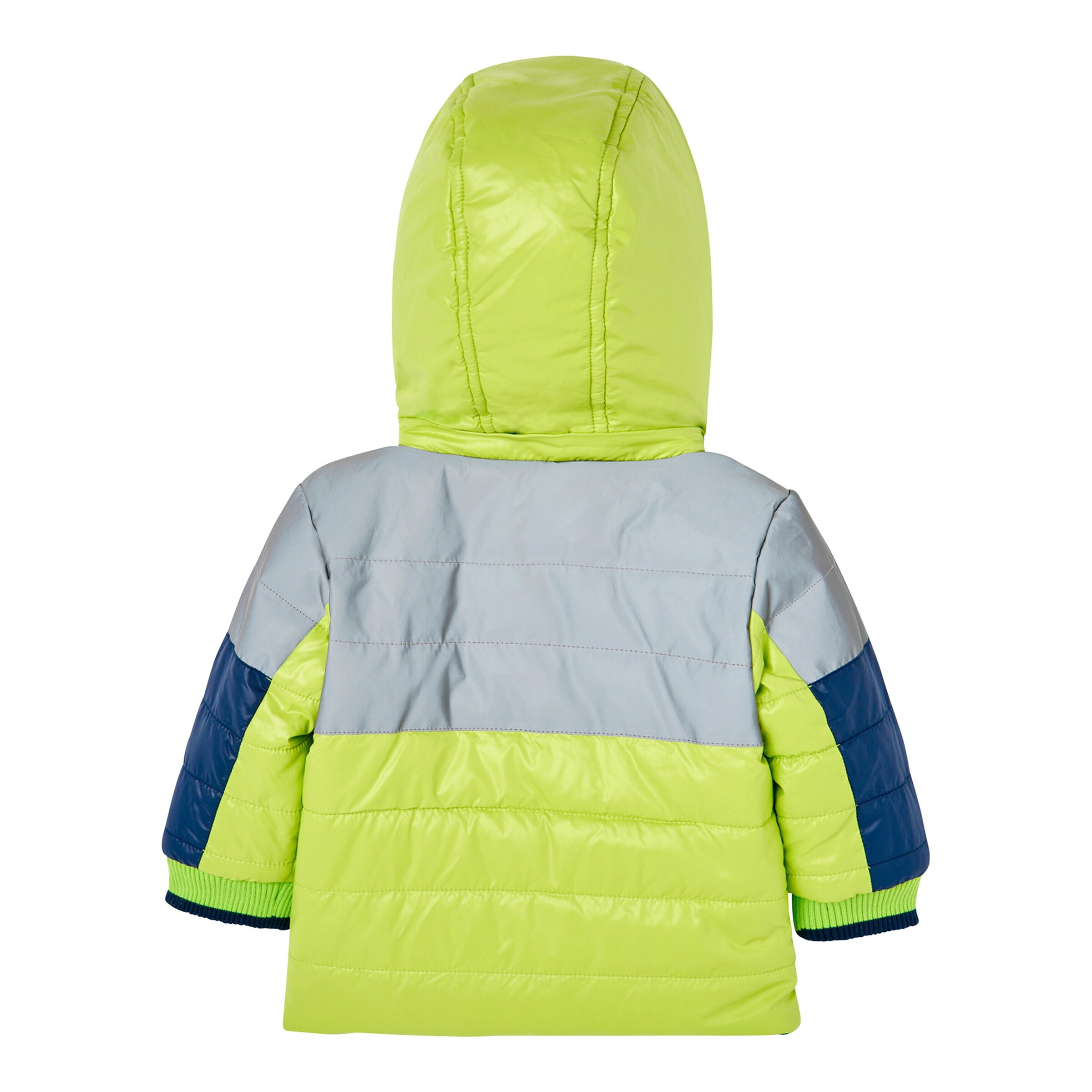 BOBOLI Wende-Winterjacke Planeten neongrün/marine
