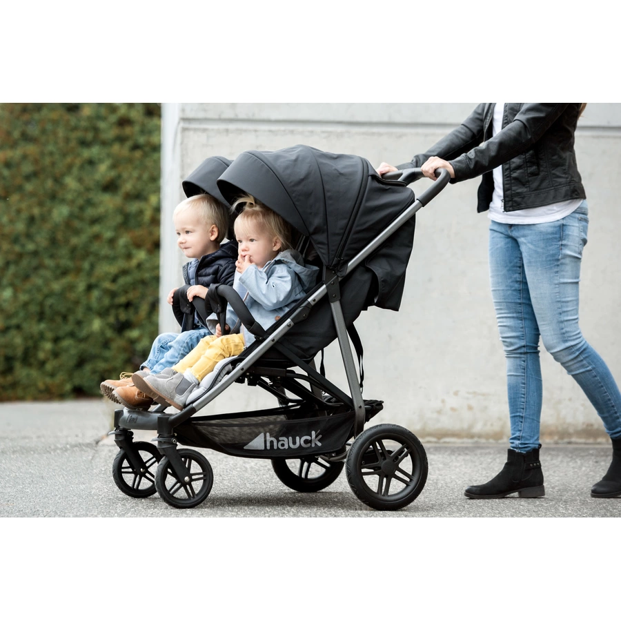 hauck Geschwisterwagen Uptown Duo Melange Black