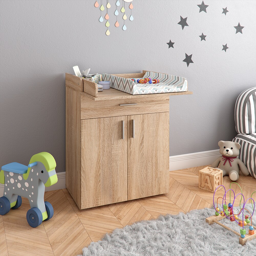 Vicco Wickeltisch Wickelkommode Wickelschrank Lena Sonoma Wickelaufsatz Schublade