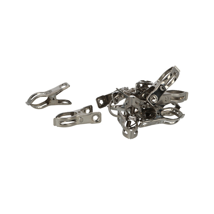 Metalclips i rustfrit stål 12 stk.