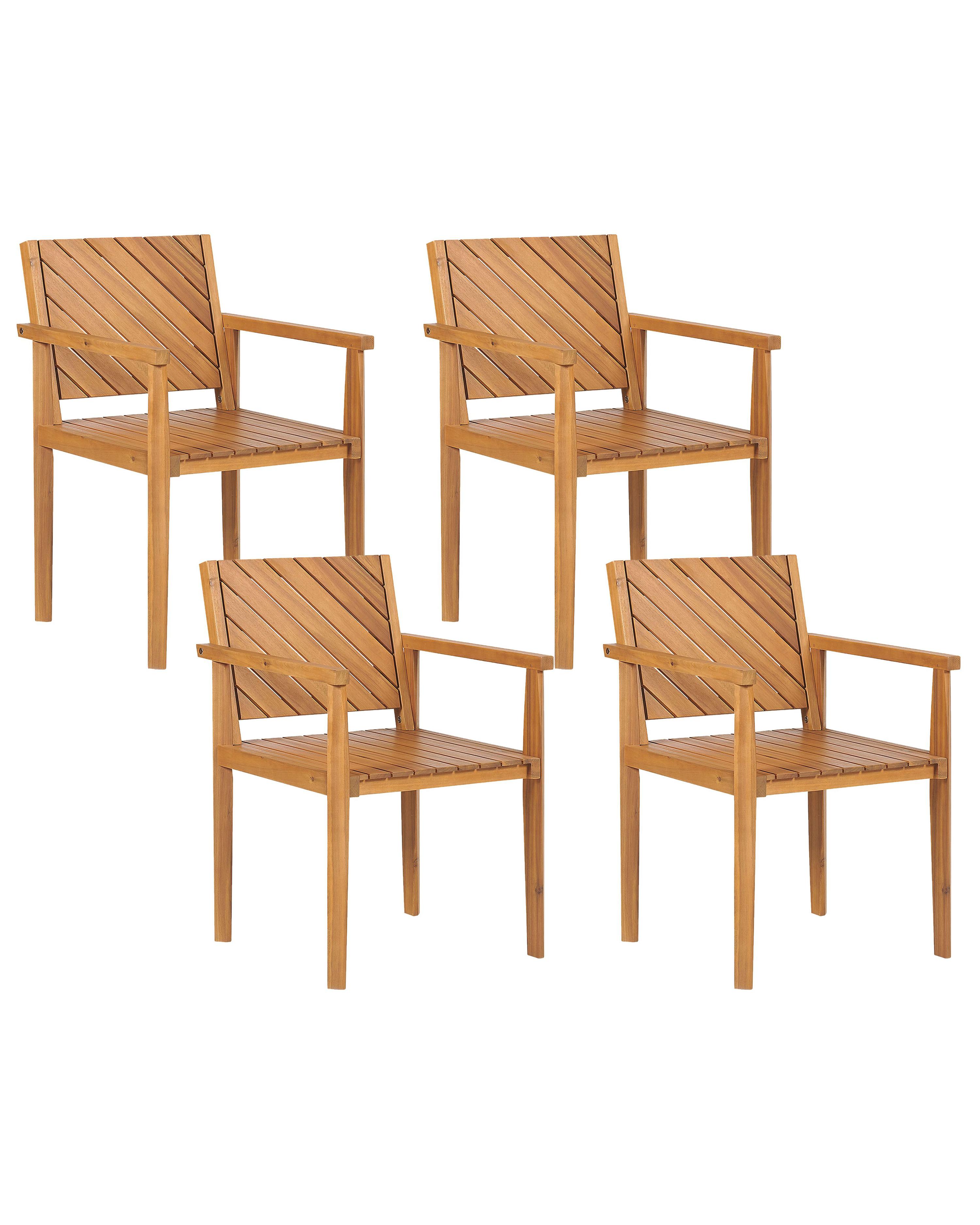 Set van 4 tuinstoelen BARATTI Acaciahout Bruin