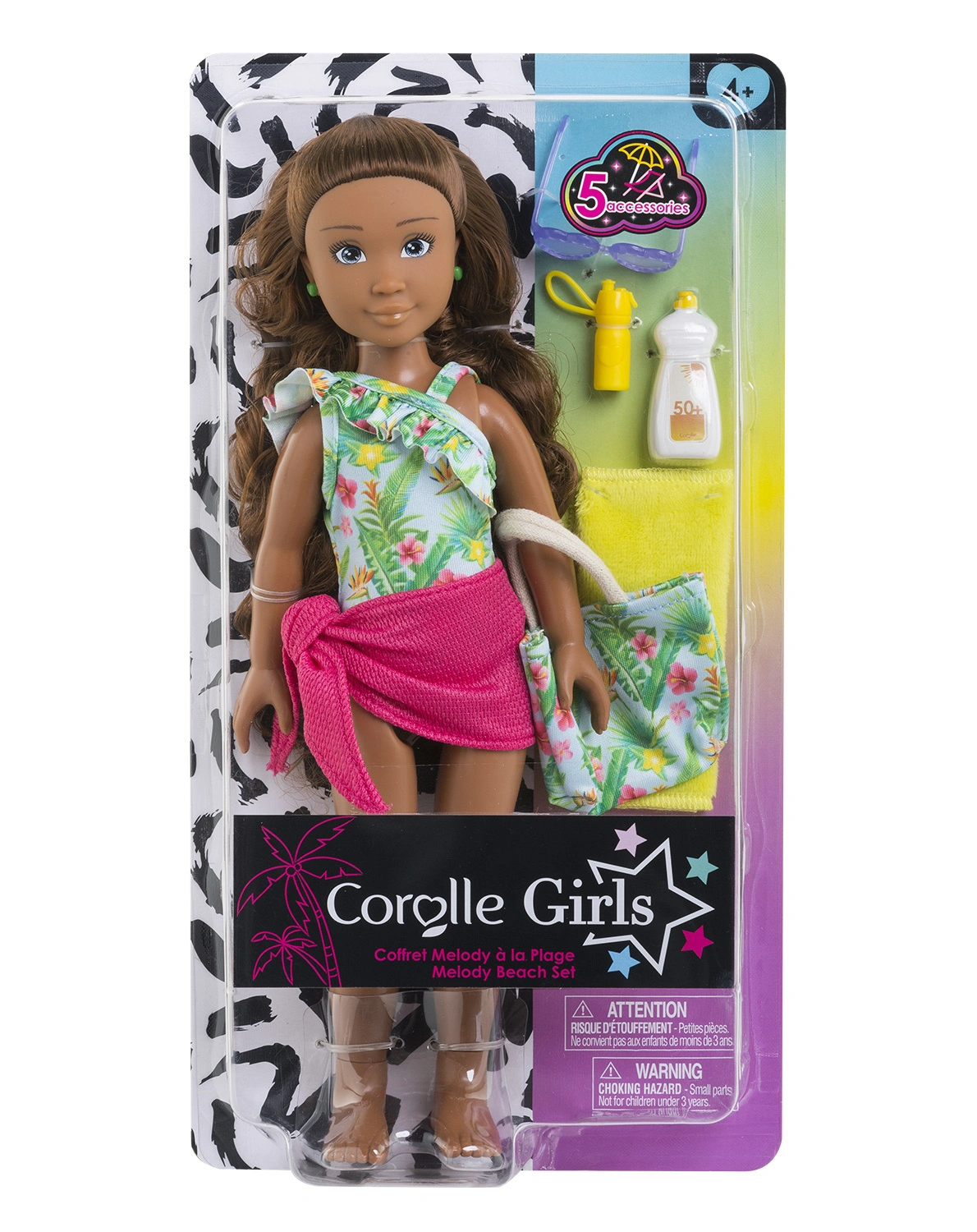 Ankleidepuppe MELODY BEACH SET (28cm) mit Zubehör