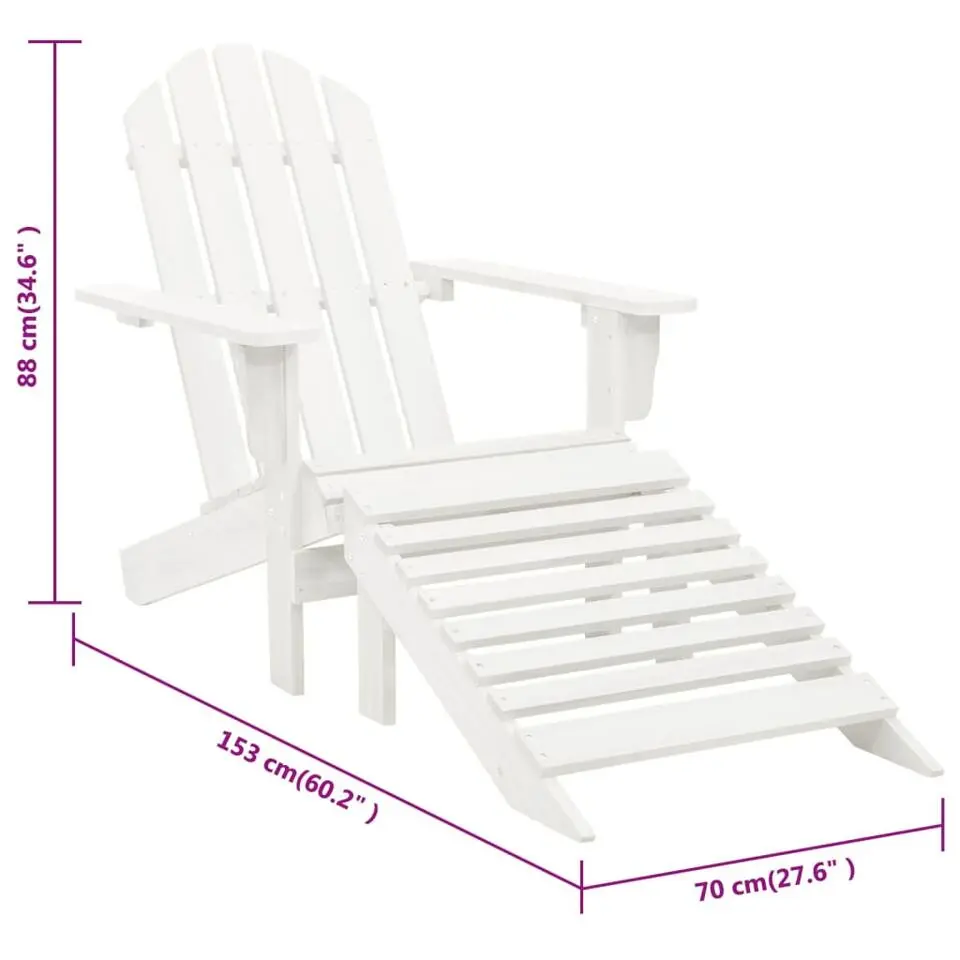 vidaXL - Tuinstoel - Wit - Hout