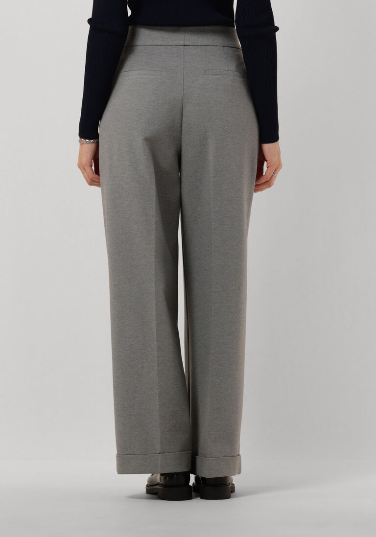 VANILIA grijze vanilia wijde broek punto pleated wide