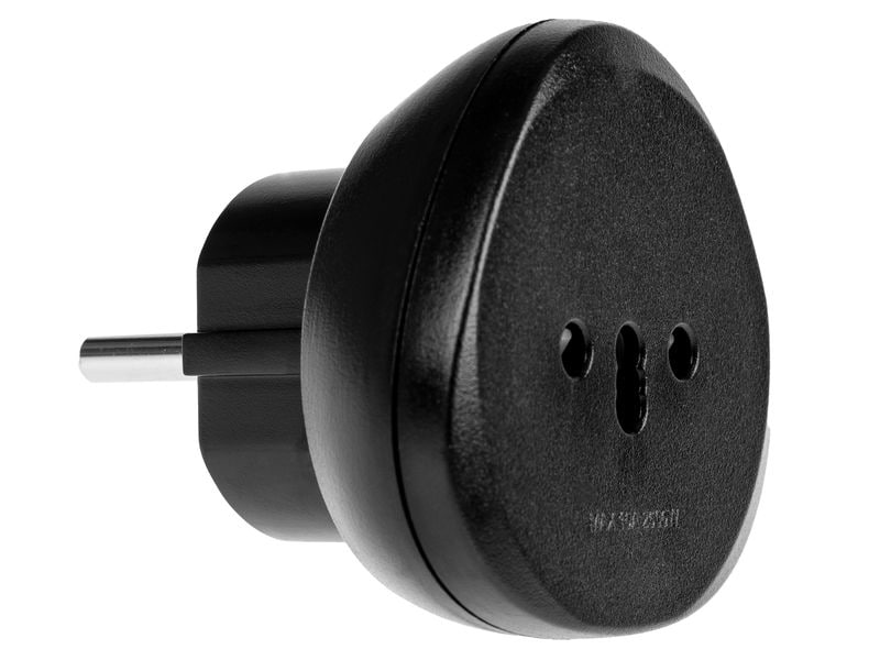 FURBER.power Reiseadapter CH – Schuko Adapter zum verwenden von Schweizer Geräten an EU-Steckdosen