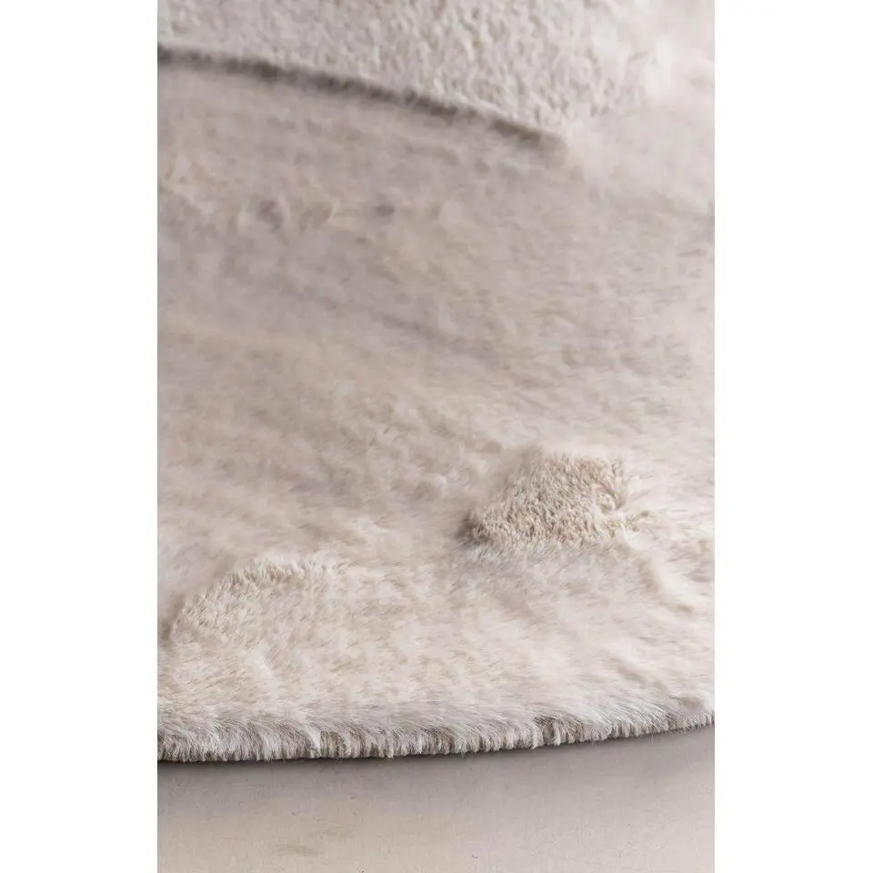 Interieur05 Rond Hoogpolig Vloerkleed Lux Creme - 200 x 200 cm