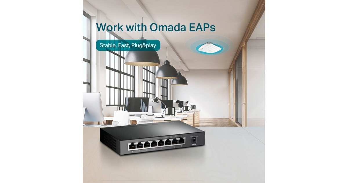 TP-LinkTL-SG1008P switch  (Zwart, PoE)