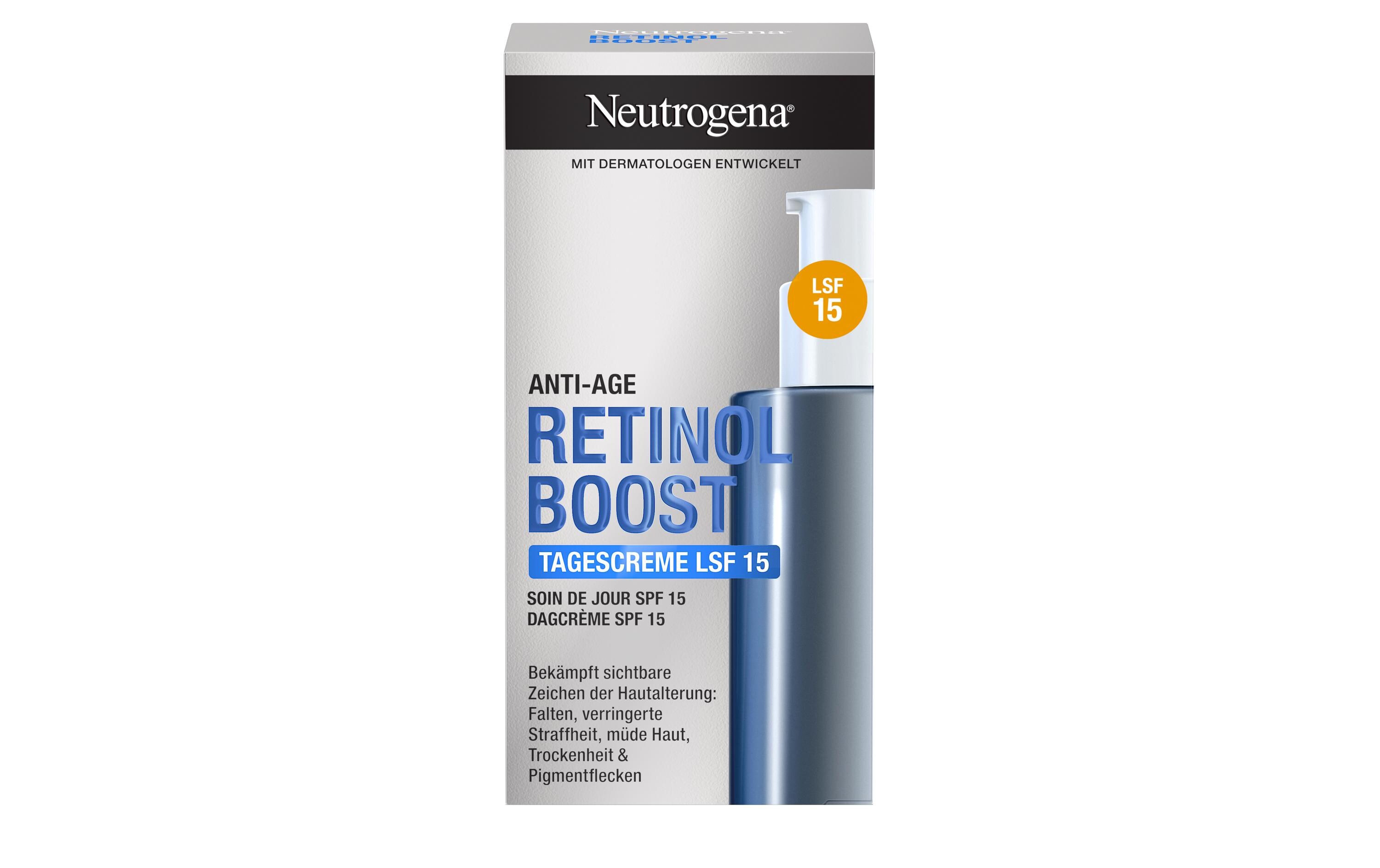 Retinol Boost Tagescreme LSF 15 50 mlAnti-Age Feuchtigkeitscreme mit Retinol, Myrtenblatt-Extrakt und Hyaluronsäure