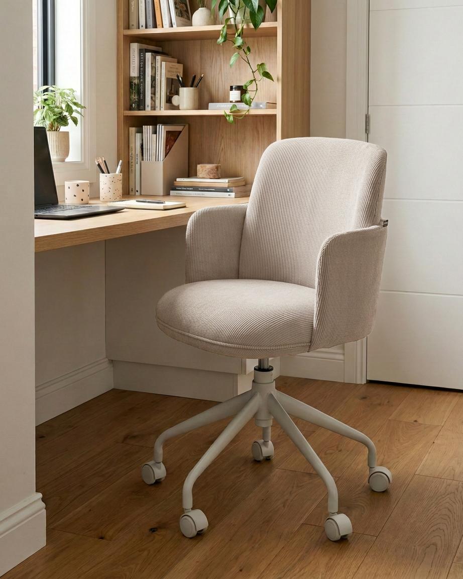 Bureaustoel DRYDEN Corduroy Lichtbeige