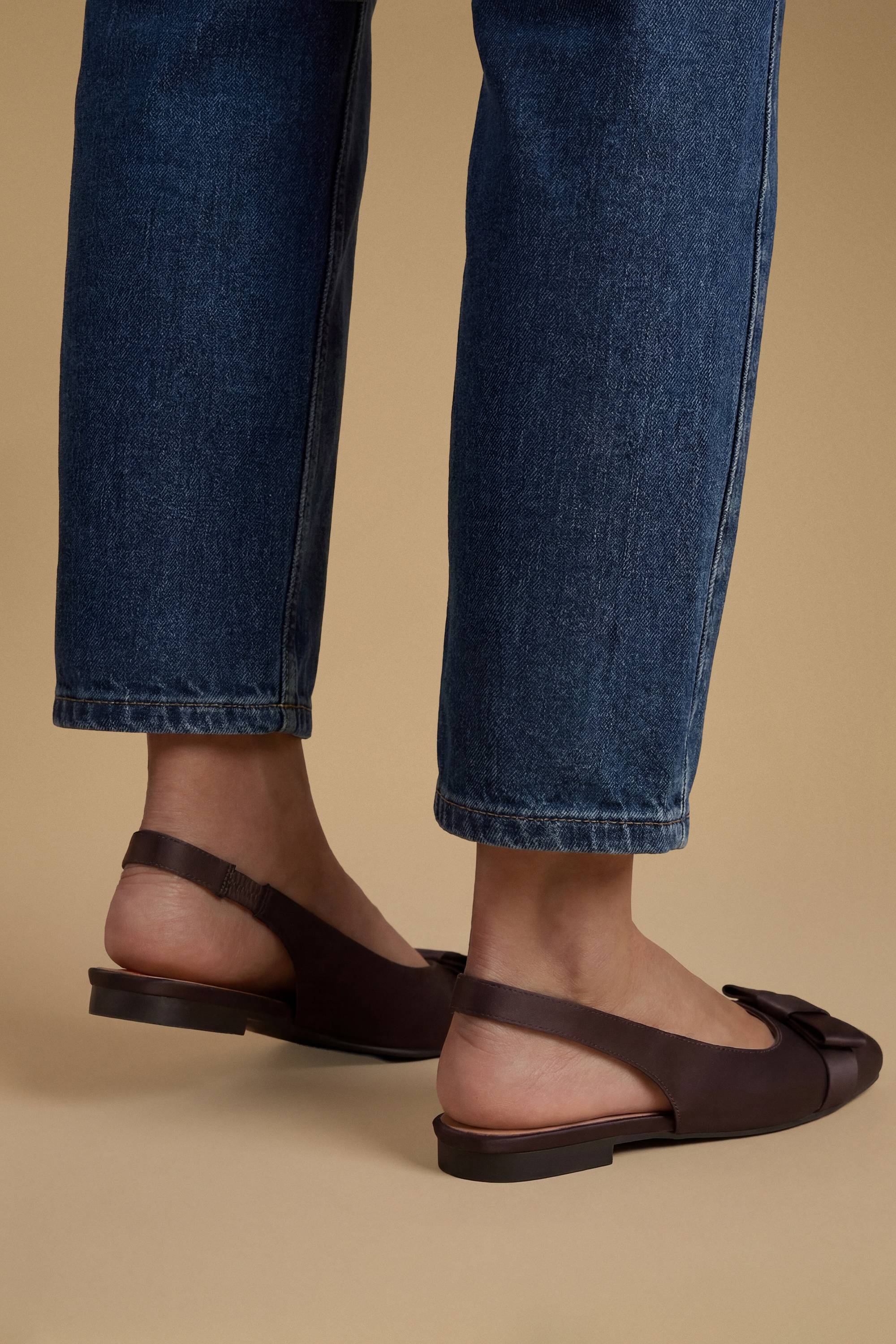 Oasis Ballerines Olivia À Bride Arrière En Satin Avec Nœud