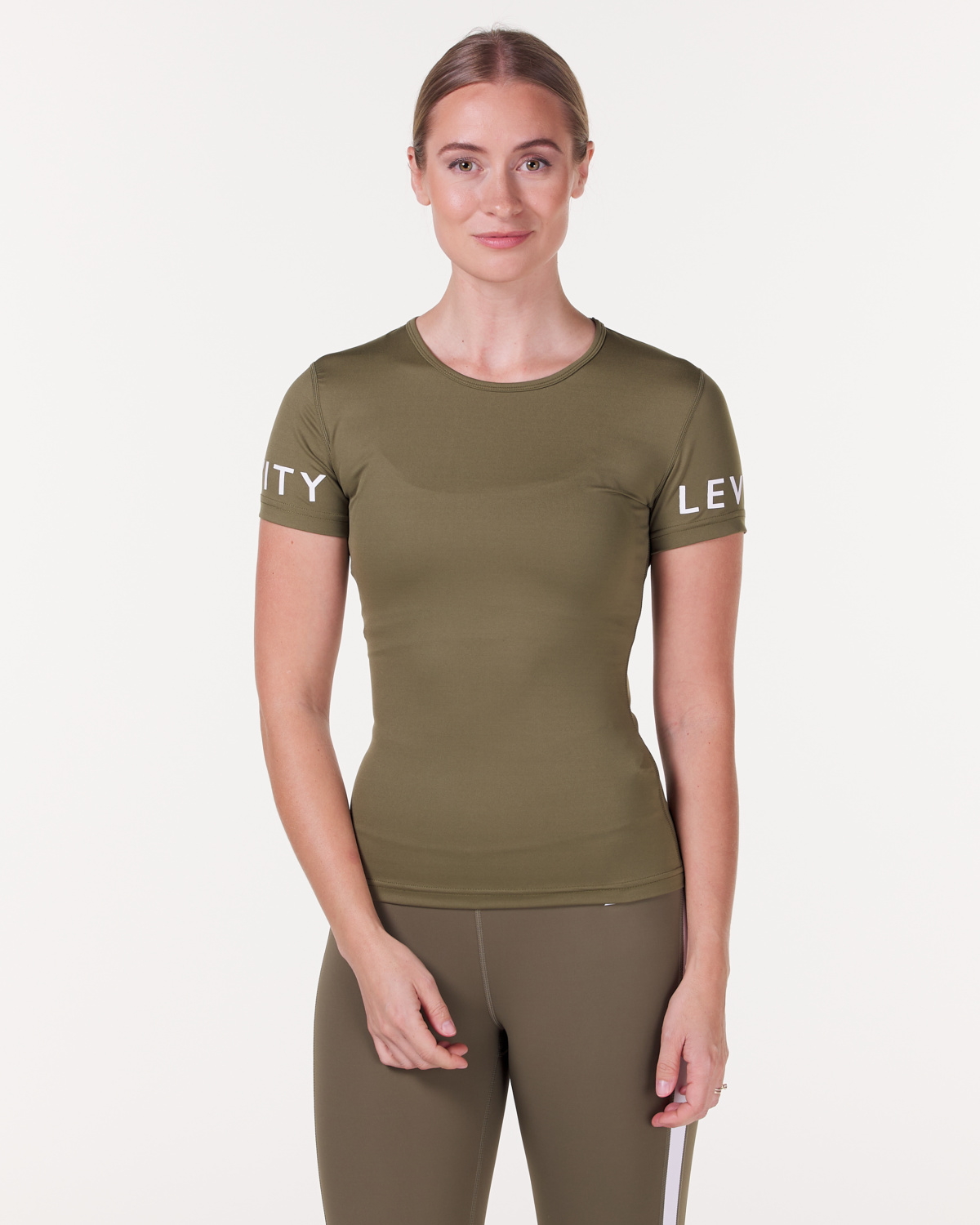 LEVITY Division Lightweight Slim Fit Tee Green Burnt