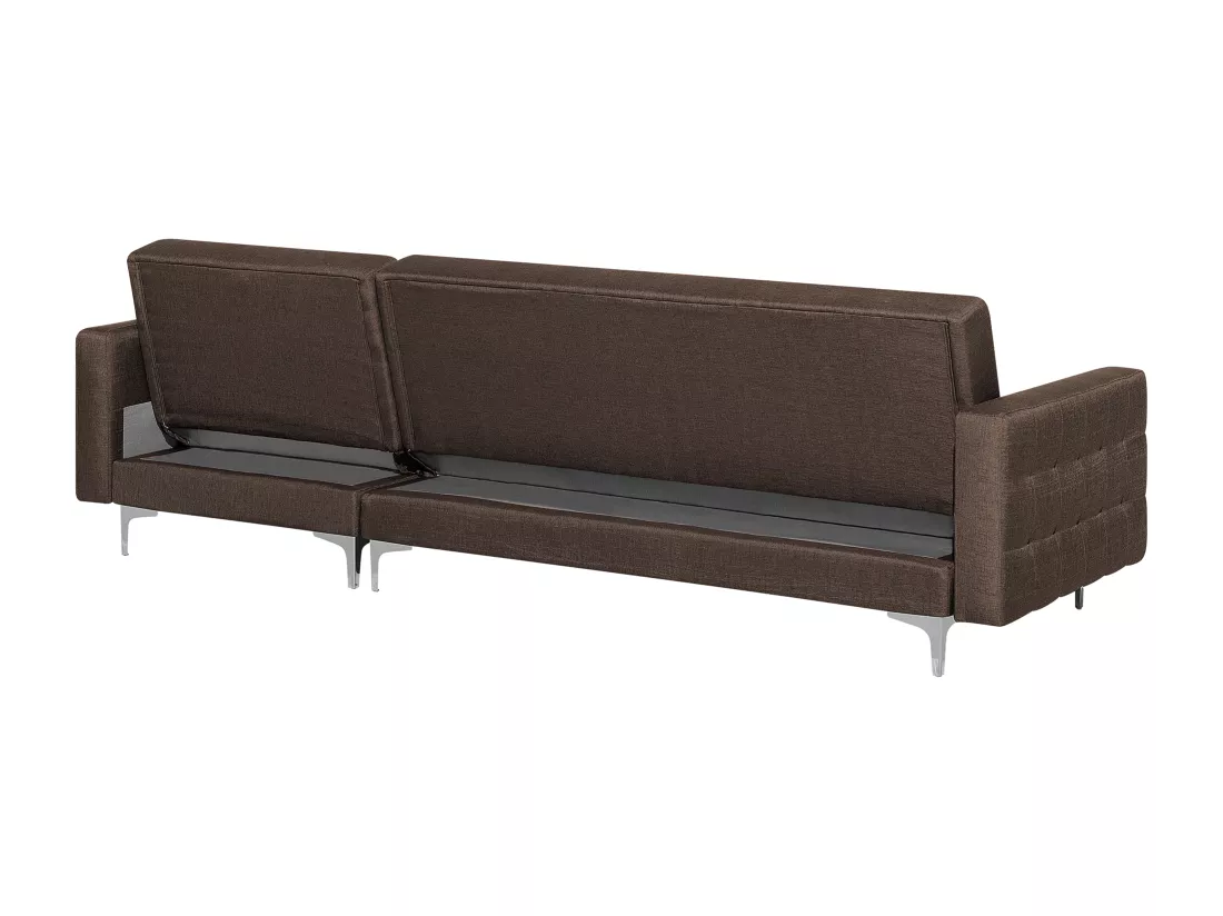 Canapé Angle à droite Convertible Tissu Marron Foncé Moderne Classique Aberdeen