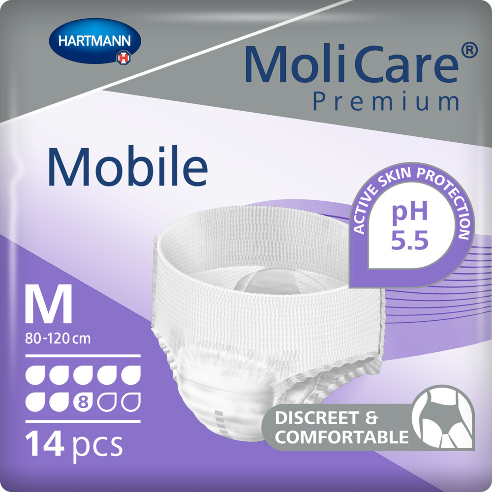 4x Molicare Premium Mobile 8 Druppels Medium 2015 ml Absorptie14 stuks