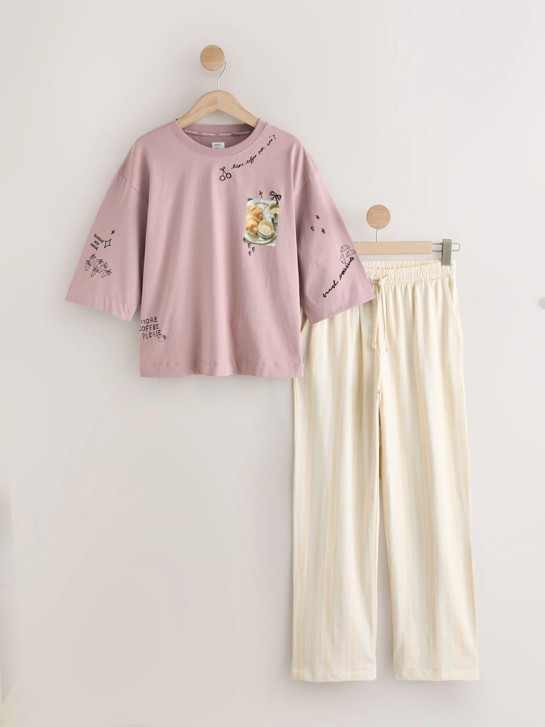 Paarse Ontbijt - Pyjama met korte mouwen
