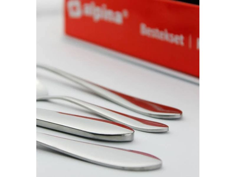 alpina Besteck-Set 16-teilig, Silber 16-teiliges Edelstahl-Besteckset