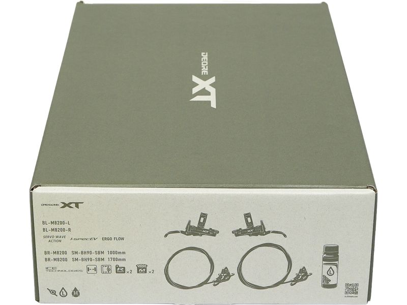 Shimano Scheibenbremsen-Set XT BR-8200 mit BL-8200 Upgrade- Zuverlässige 2-Kolben-Bremsleistung für anspruchsvolle Trails