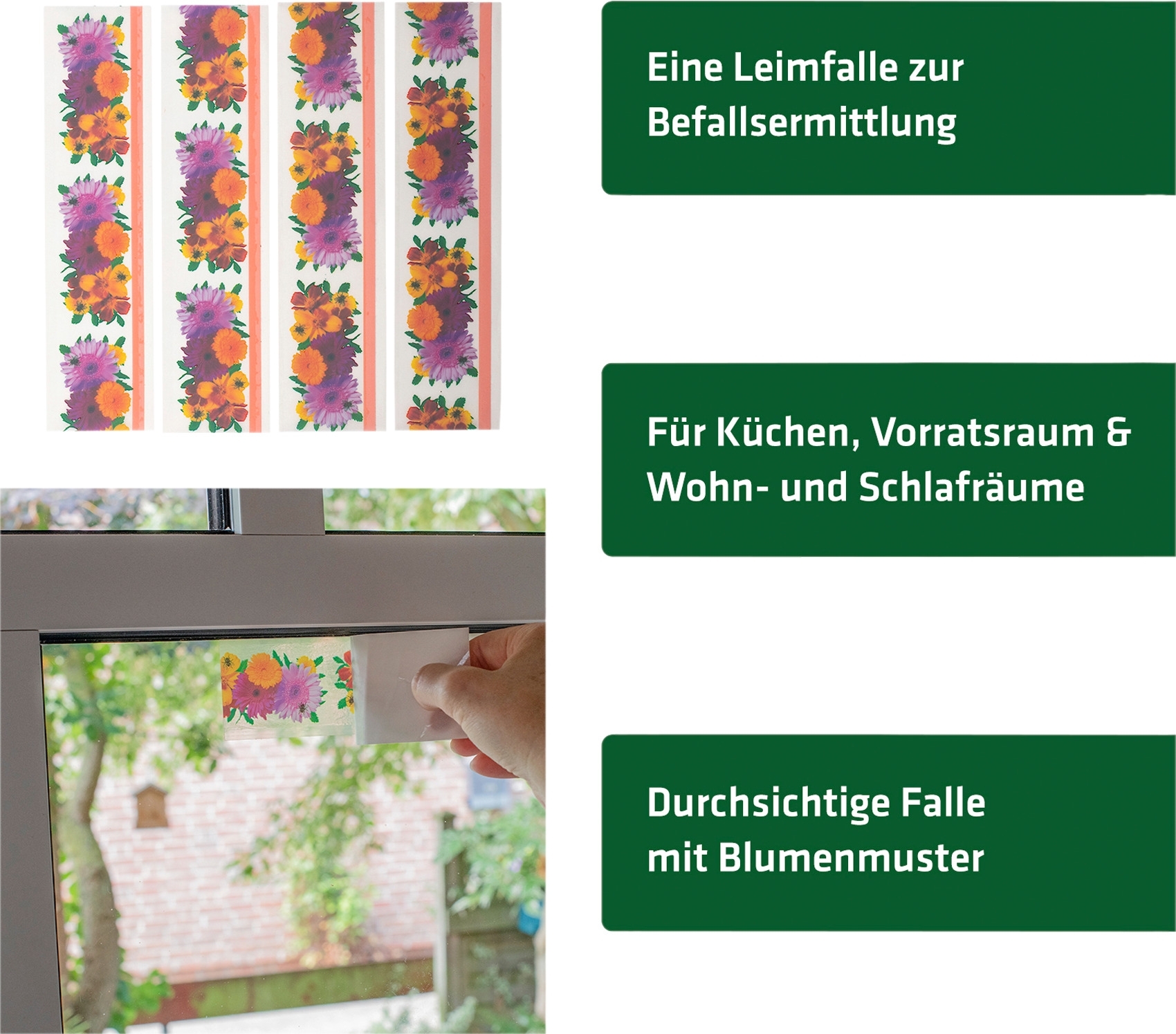 Gardigo Fenster Fliegenfalle Blume 4er Set