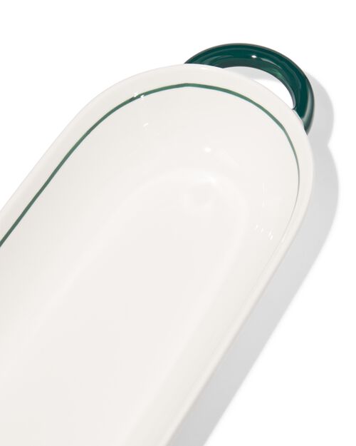 Plat de service 34x12cm Tablemates new bone white with green
