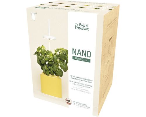 Slimme bloempot Prêt à Pousser Nano Mimosa Geel, kunststof, geel, inclusief basilicumcapsule