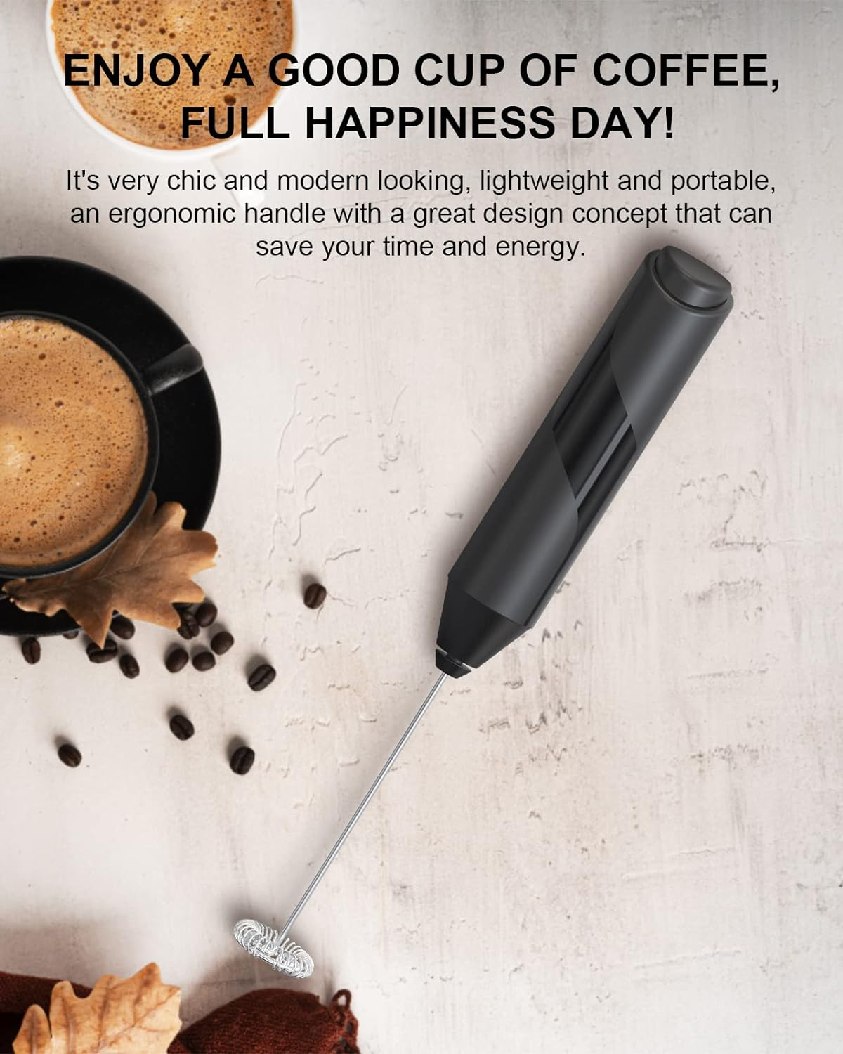 Milch Aufschäumer Handmixer für Kaffee   Milch (Batteriebetrieben) - Schwarz