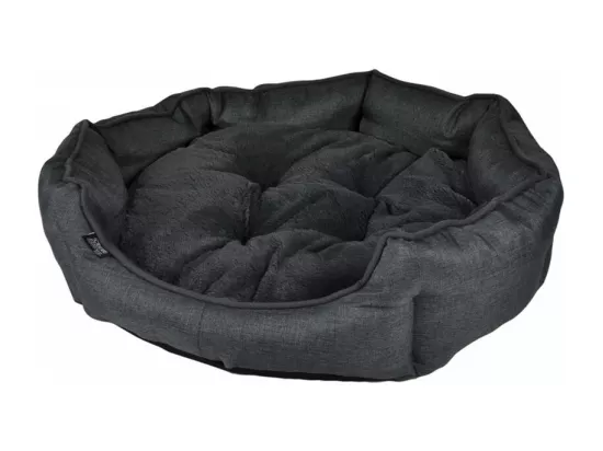 Panier rond avec coussin amovible - Noir - D 60 cm - Gamme Newton