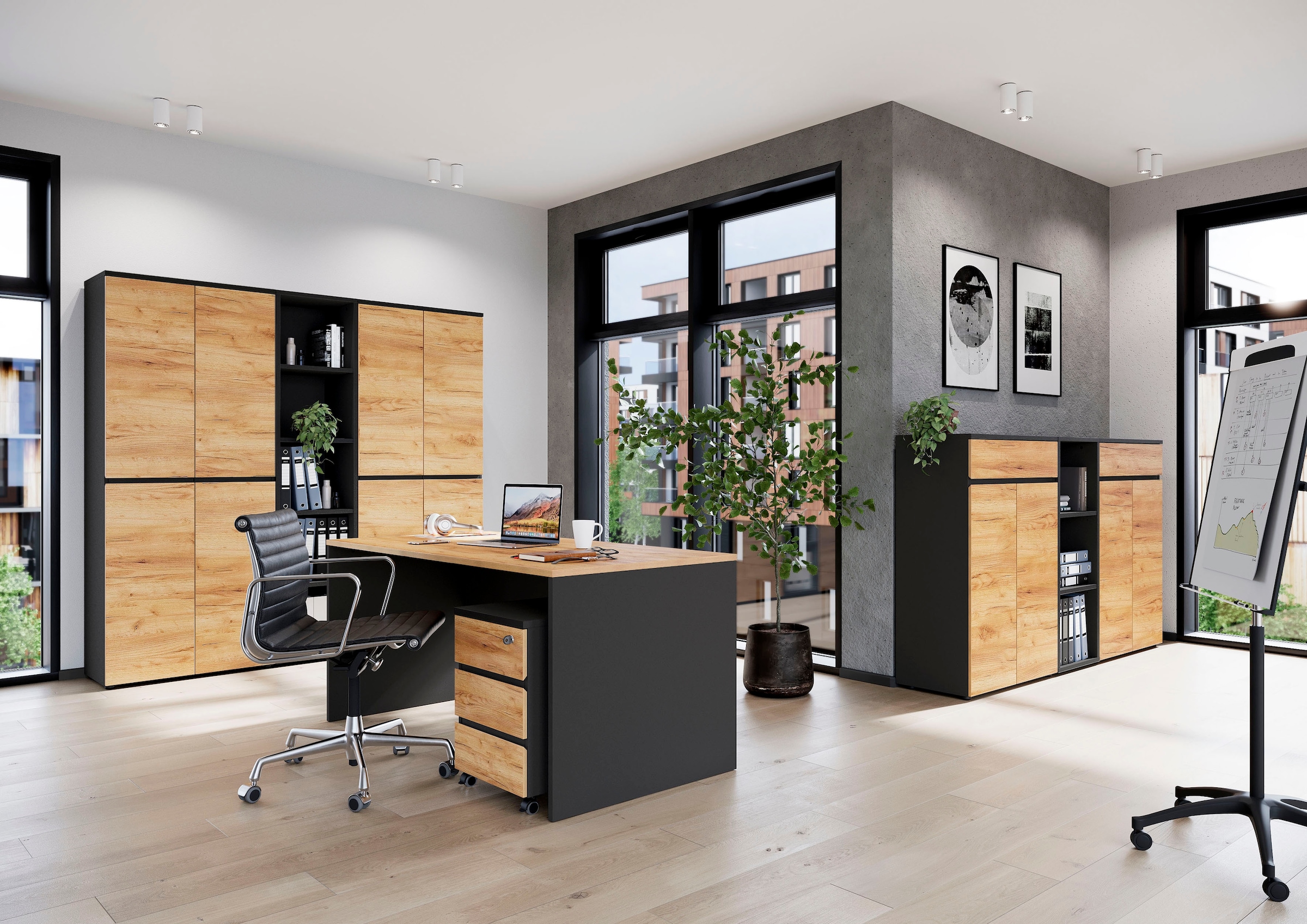 GERMANIA Aktenschrank »GW-Lissabon Aktenschrank« mit Selbsteinzug der Schubladen und grifflosem Design