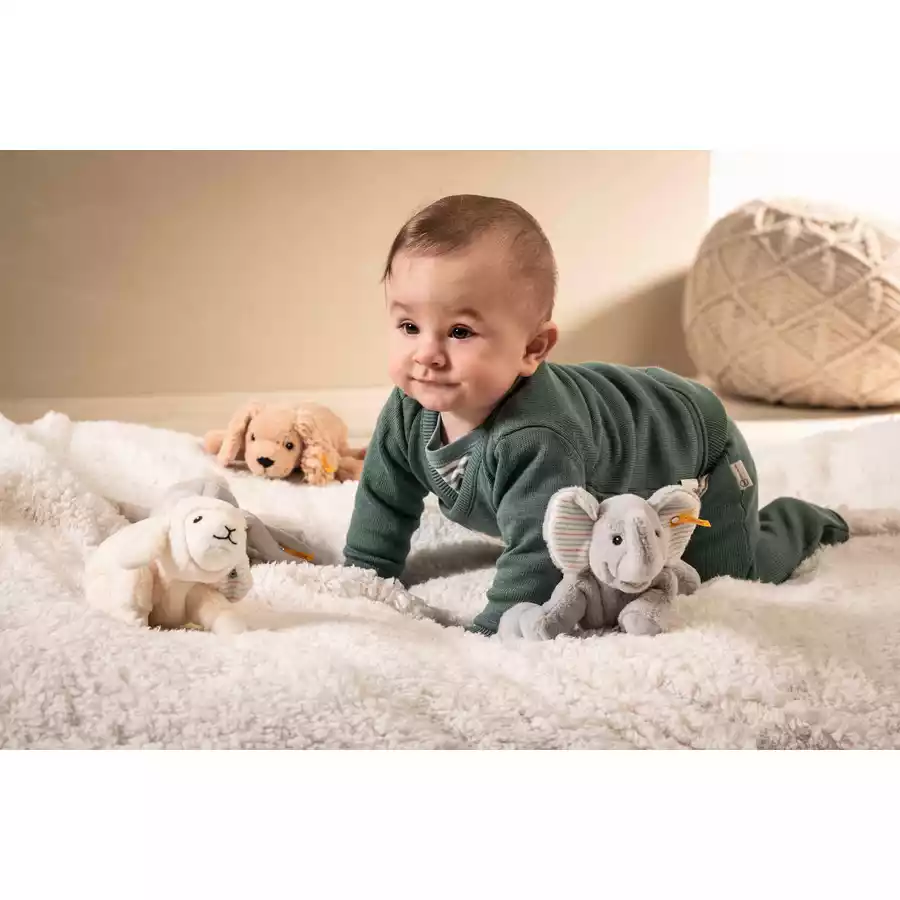 Steiff Floppy Elefant Trampili grau liegend, 20 cm
