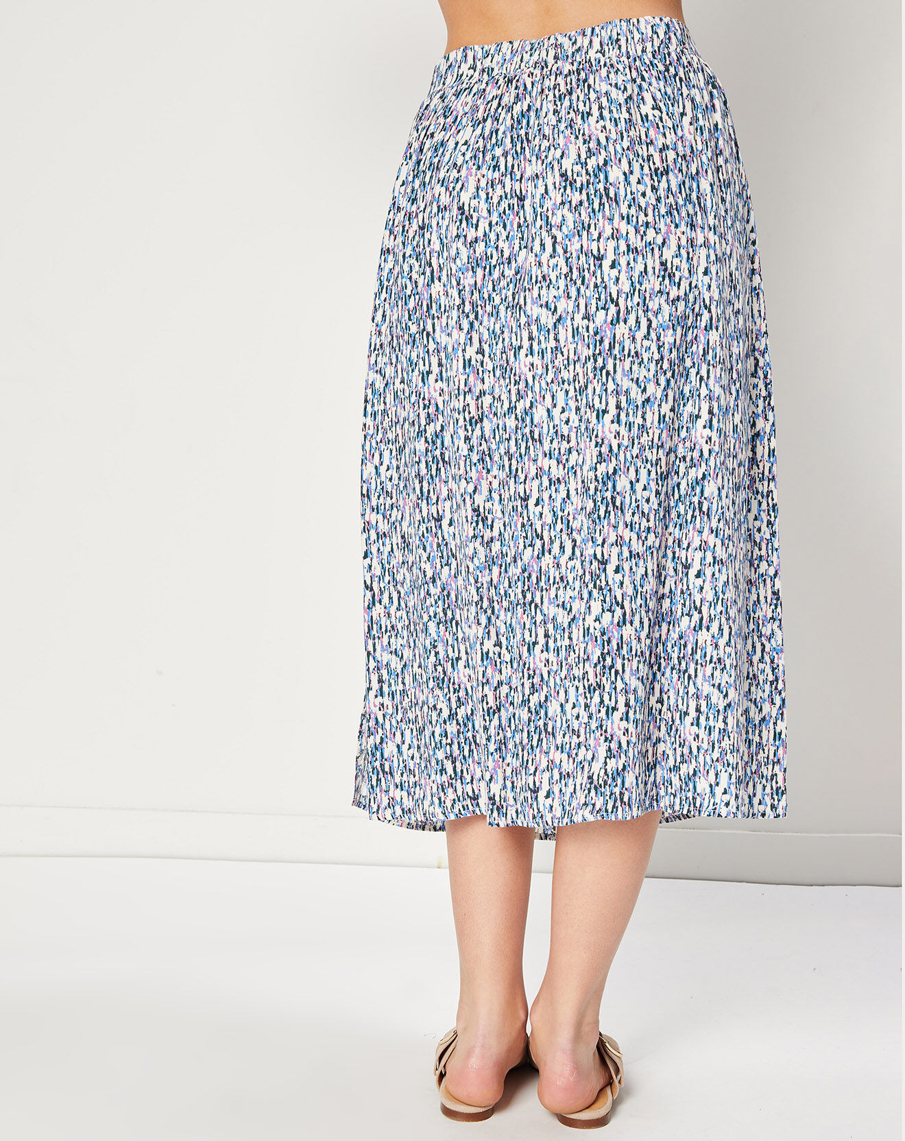 Esprit Jupe Portefeuille midi imprimée bleue