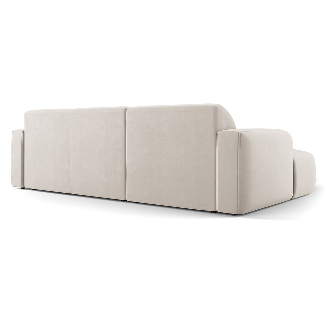 Mazzini Sofas Canapé d'angle gauche Velours Jasmin 4 Places beige - 250x170x72 cm