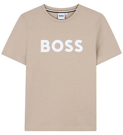 BOSS T-Shirt - Stone m. Weiß
