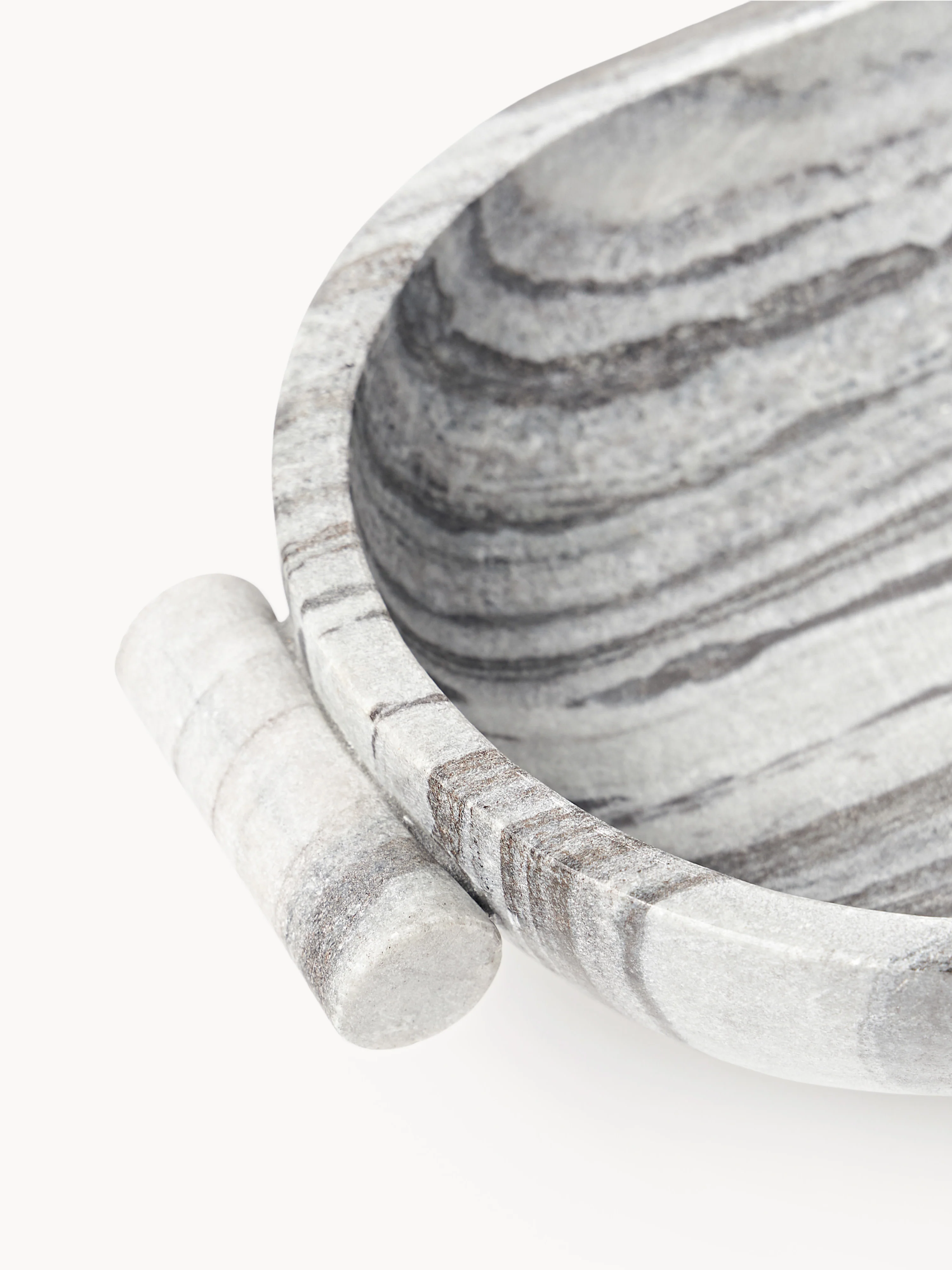 Decoratieve schaal Fossil van marmer, B 46 cm
