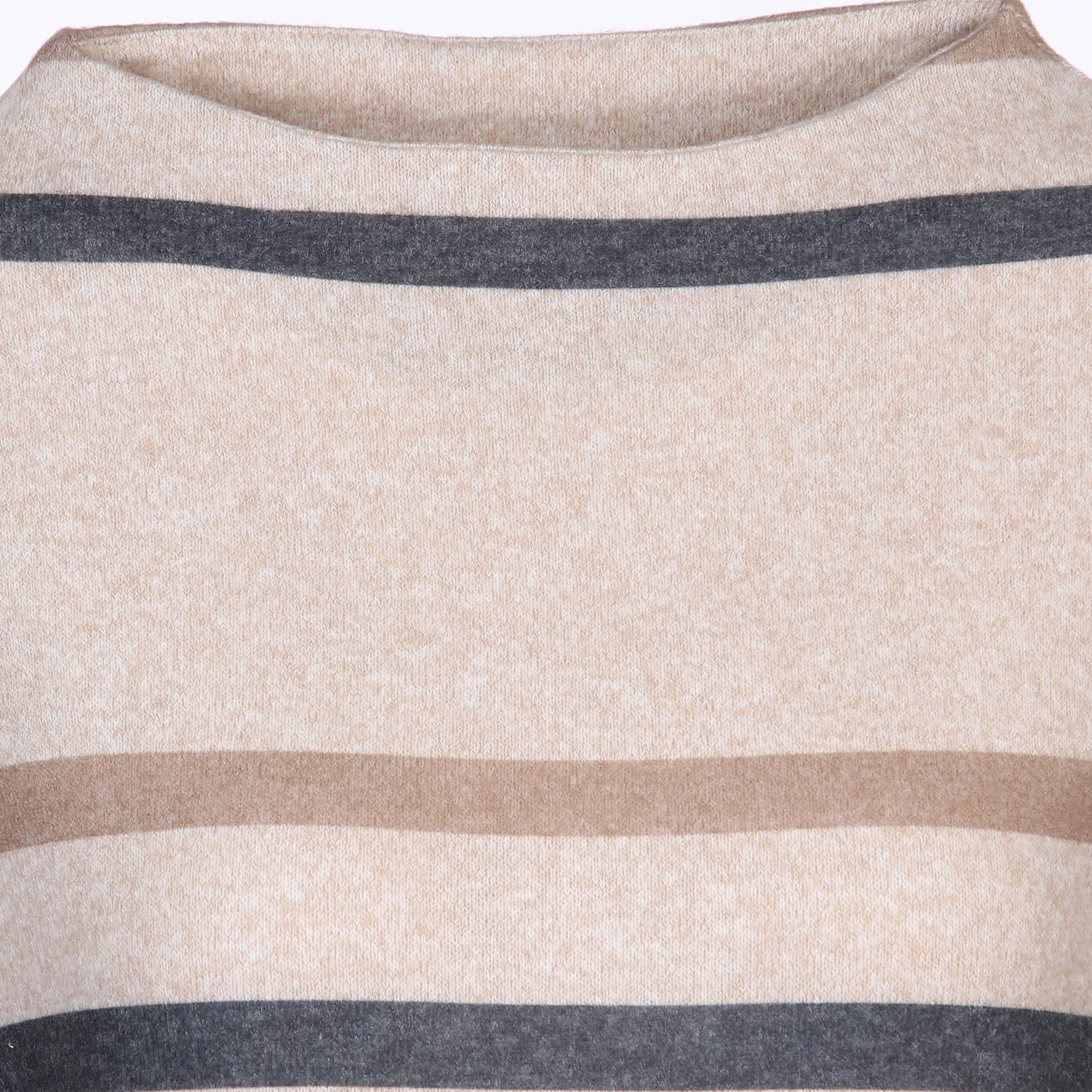 Damen Flauschshirt mit Streifen und 3/4 Arm