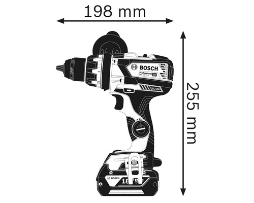 Bosch Professional GSR 18V-110 C accuschroefboormachine inclusief extra handgreep en L-BOXX, zonder accu en lader