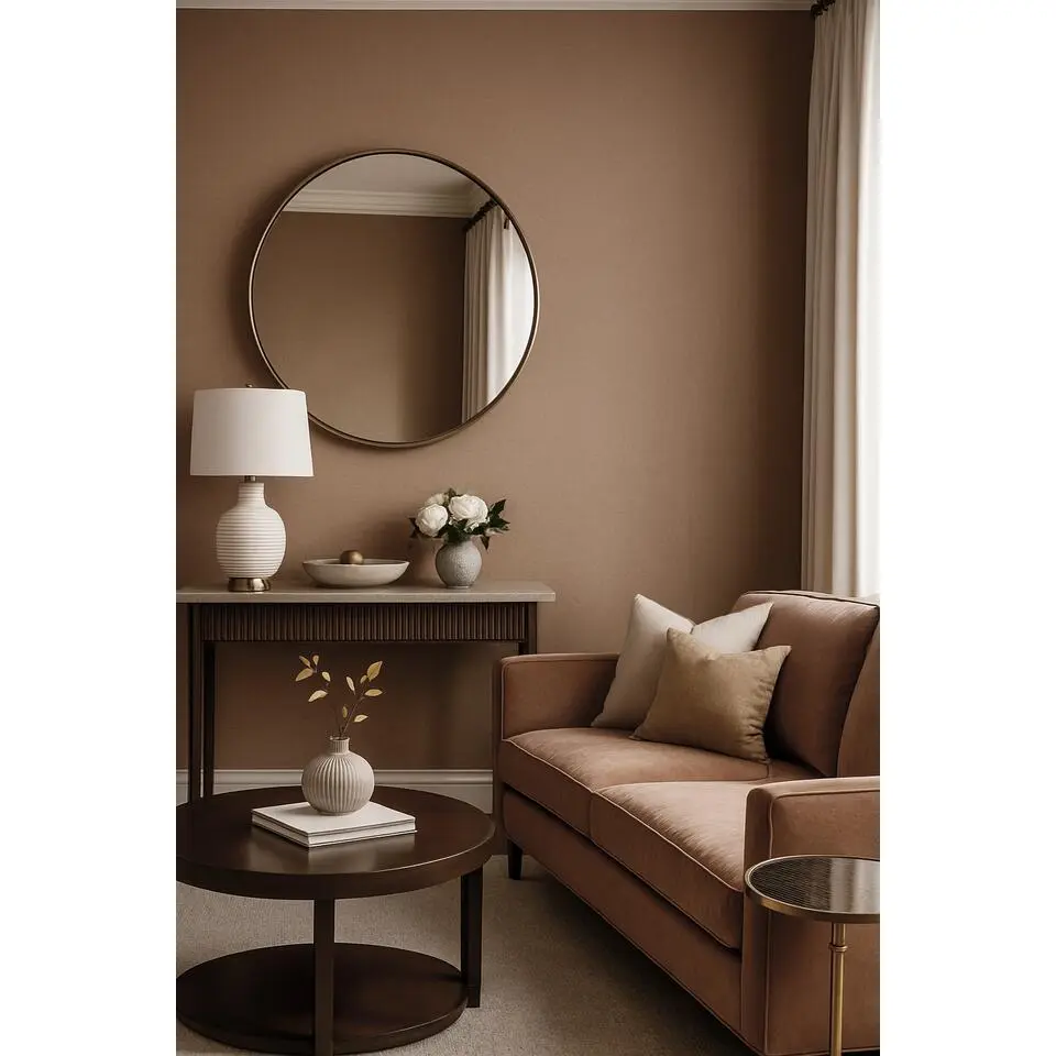 Dutch Wallcoverings Vliesbehang Linen & Textures uni - terracotta - 10m x 53cm