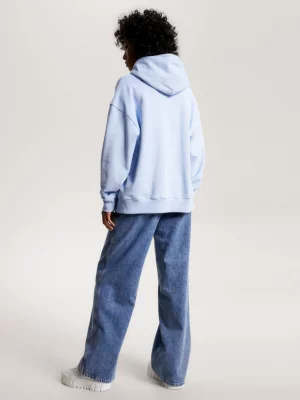Moletom com capuz e zíper, modelo Relaxed Hoody, com distintivo.