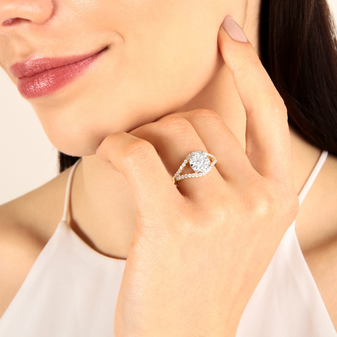 1.01 Karat Diamantring 750/18 K Gelbgold