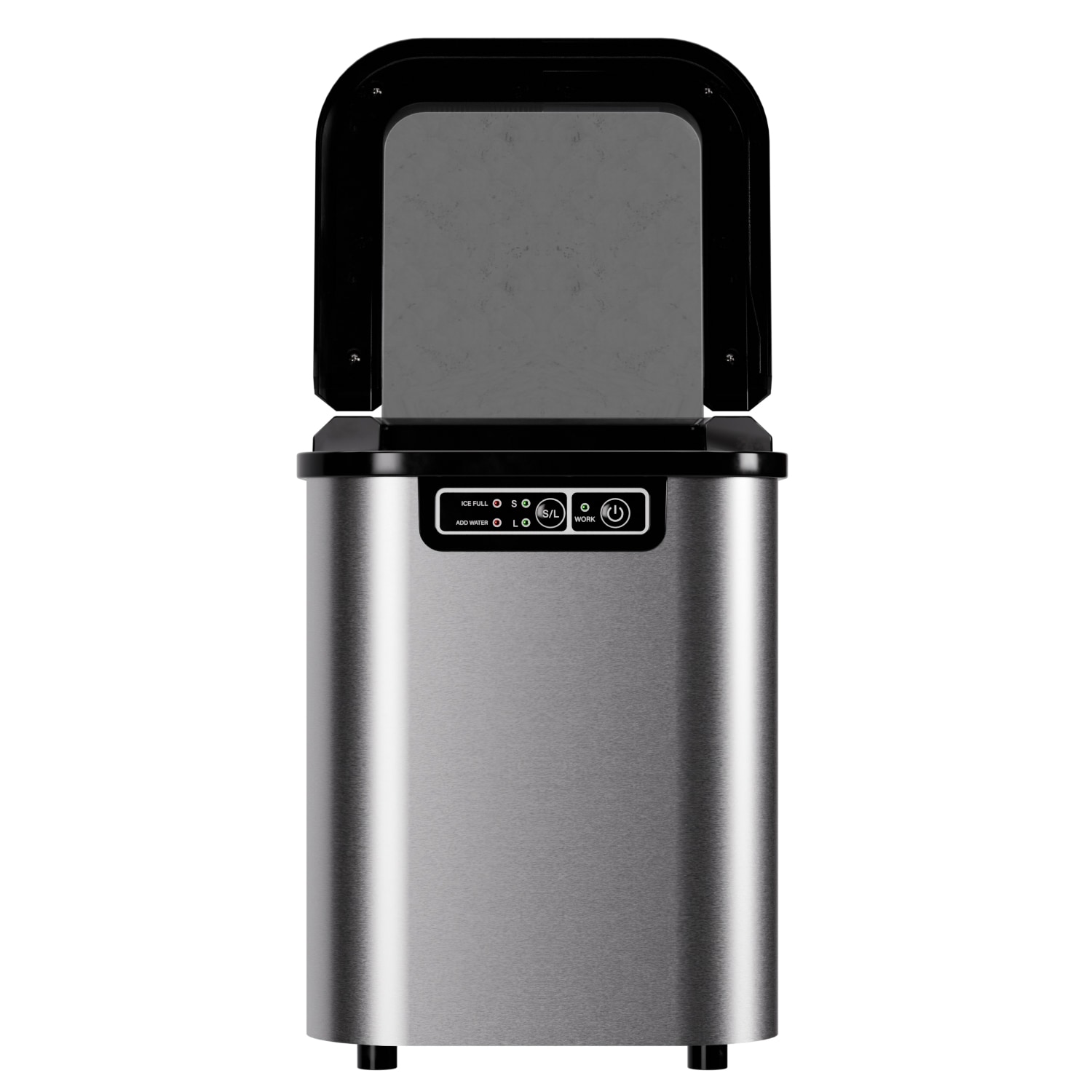 TroniTechnik® Eiswürfelmaschine Eiswürfelbereiter aus Edelstahl , Ice Maker, 12kg/24h, 2,2 Liter Wassertank, 2 Größen, Selbstreinigung