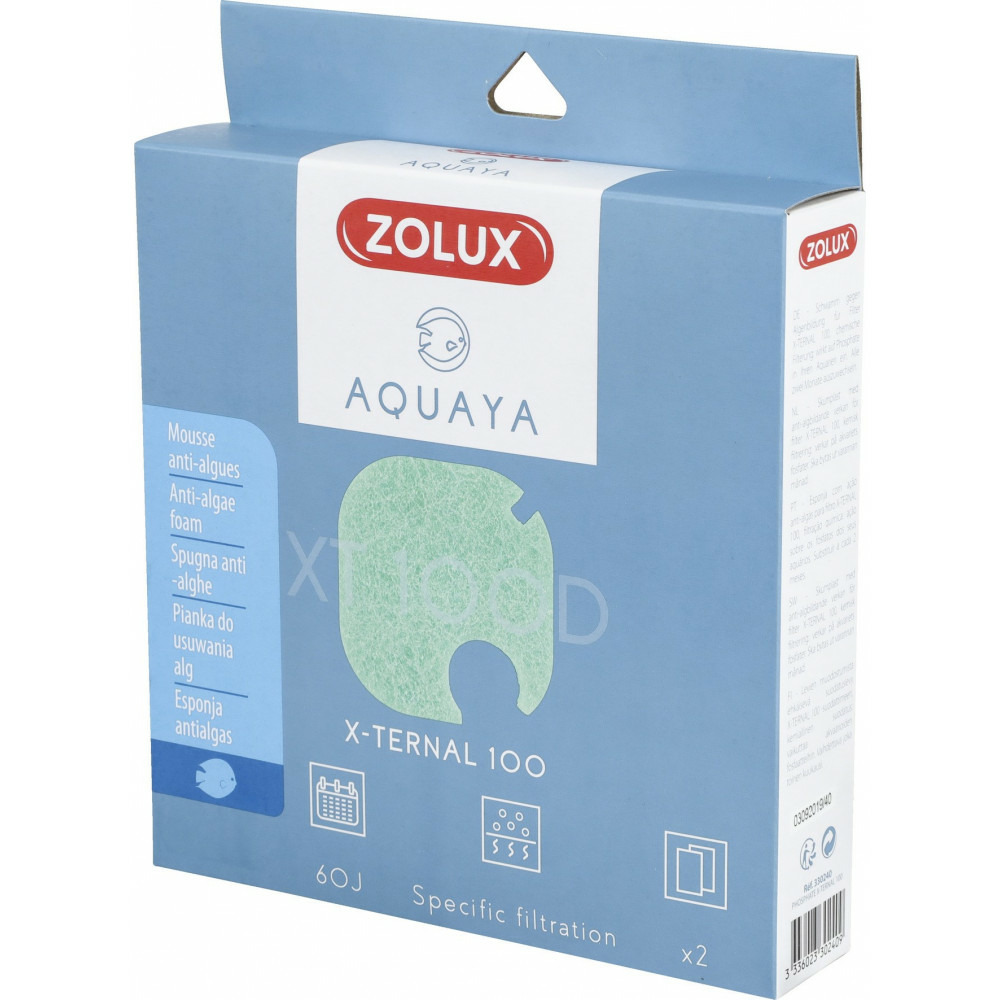 Filtre pour pompe x-ternal 100, filtre xt 100 d mousse anti algues x 2. Pou