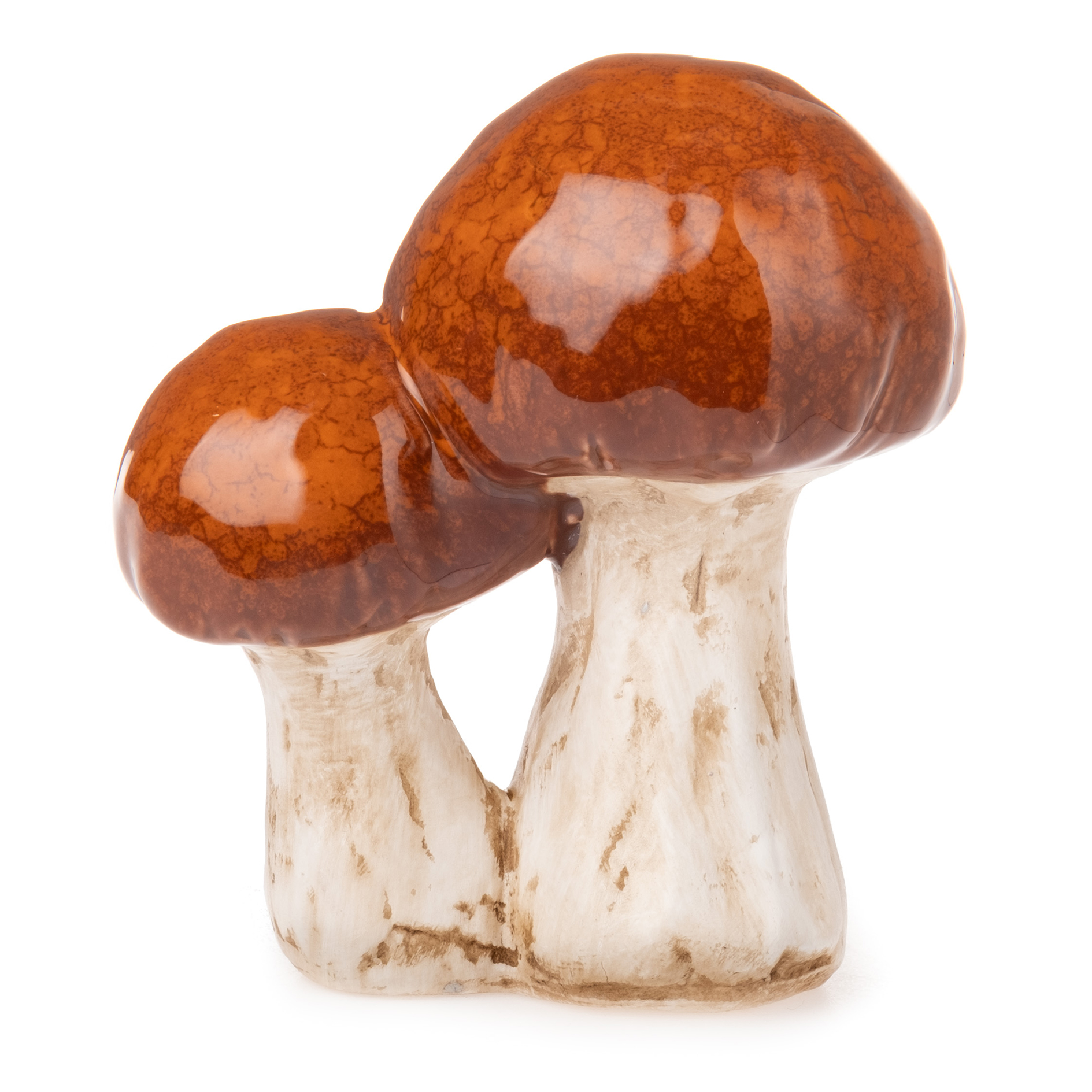 Dekopilzduo - beige-orange - Keramik