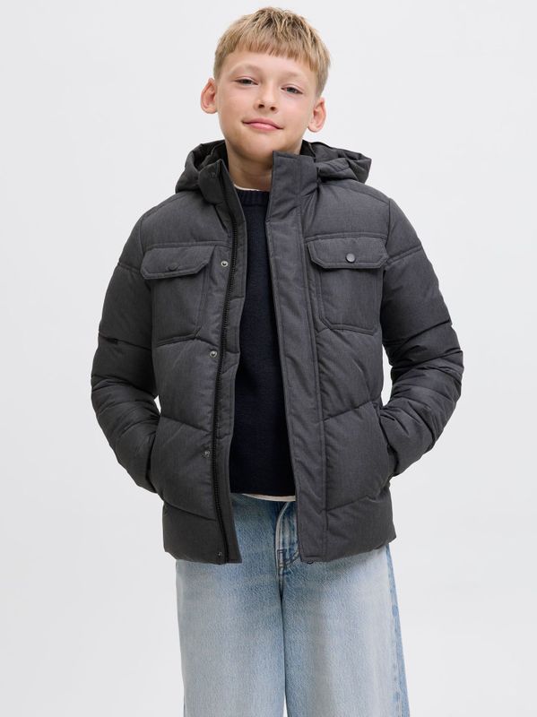 Jack & Jones - Tussenjas - Antraciet - Gewatteerd - Afneembare Capuchon