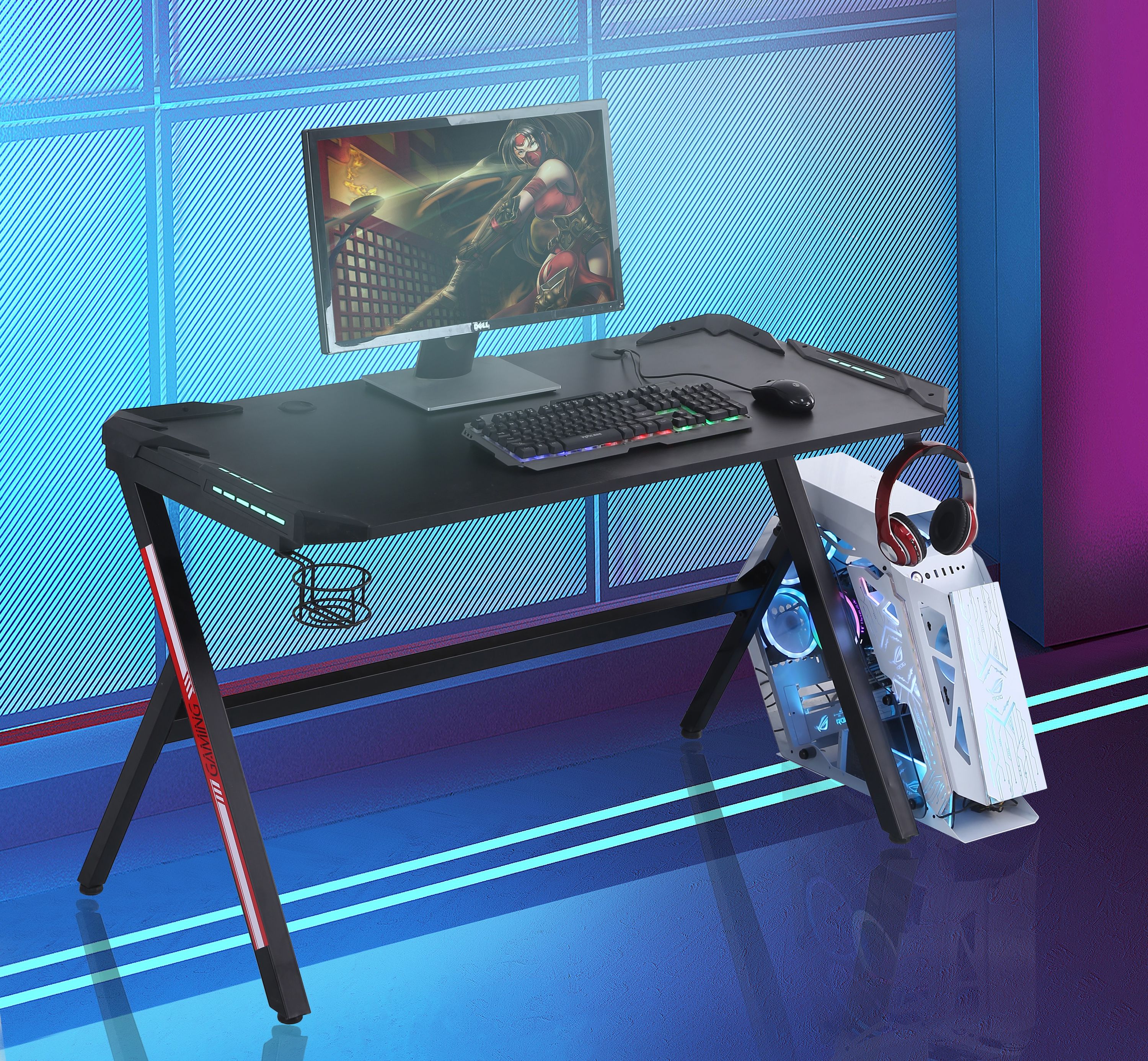 Gamingtisch LED RGB 120 x 60 cm